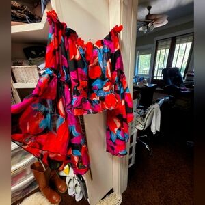 Vibrant Floral Off-Shoulder Top